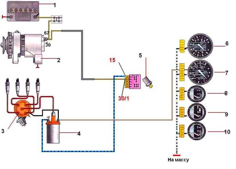 Схема зажигания ваз 2101