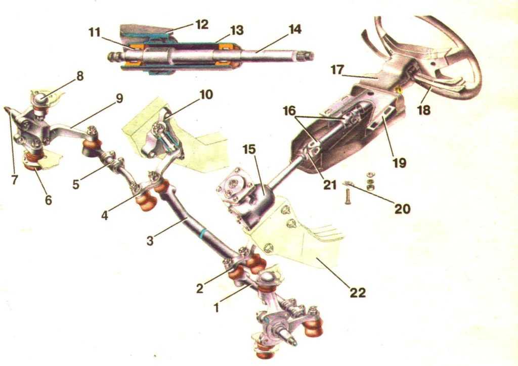 Рулевой редуктор ваз 2107 устройство схема