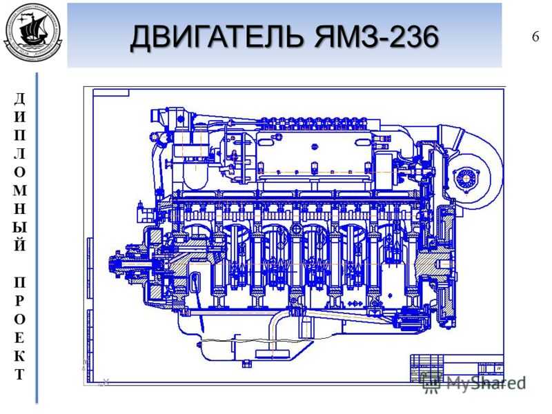 Чертеж двигателя ямз