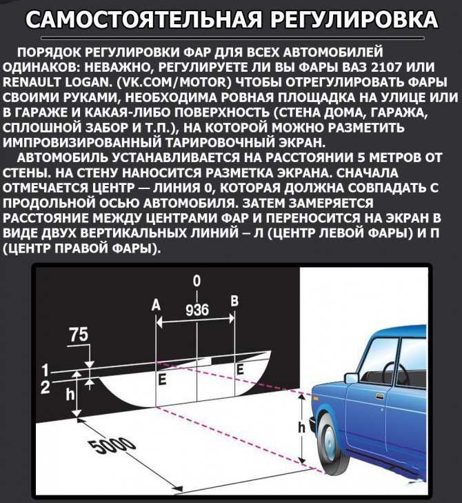 Инструкция по регулировке фар на авто ваз 2107