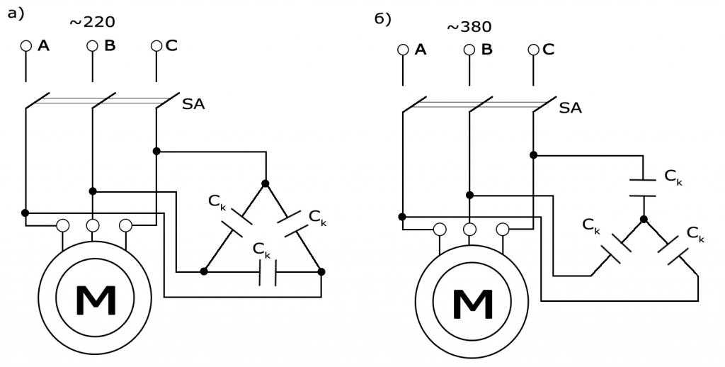 Однофазный асинхронный двигатель: схема подключения с пусковой обмоткой и конденсаторным запуском — чем отличаются и как их реализовать на практике