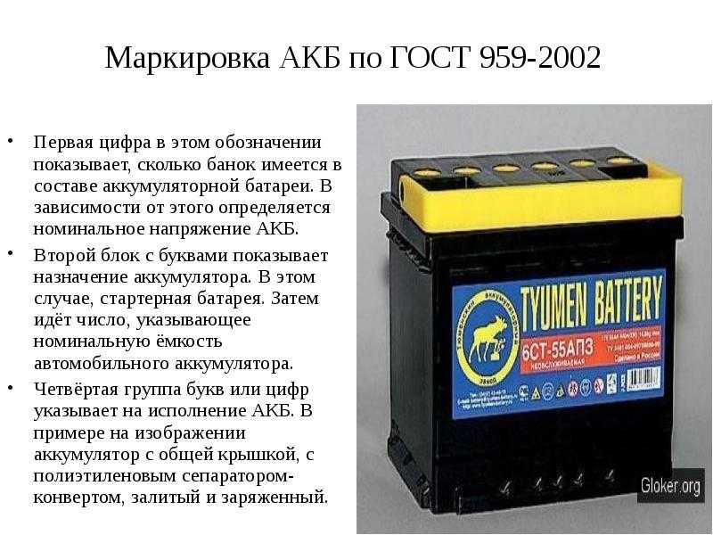 Маркировка автомобильных акб