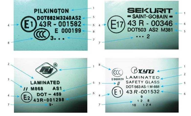 Расшифровка маркировки автостекол коды и символы автостекла