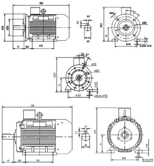 Основные характеристики асинхронных электродвигателей