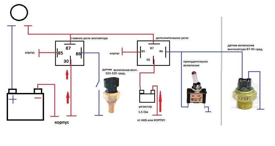 Схема подключения вентилятора охлаждения ваз | 2 схемы